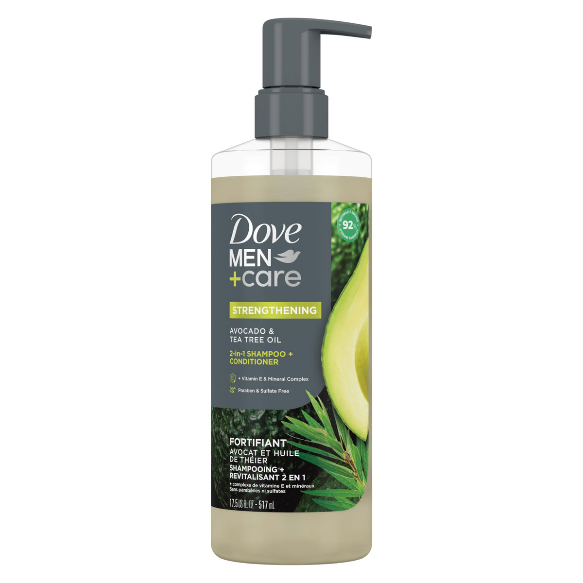 DOVE MEN + CARE 2-in-1 Shampoo + Conditioner 17.5 oz front view