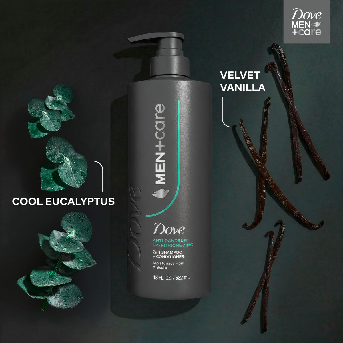 DOVE MEN + CARE 2-in-1 Shampoo + Conditioner Dandruff Defense in use