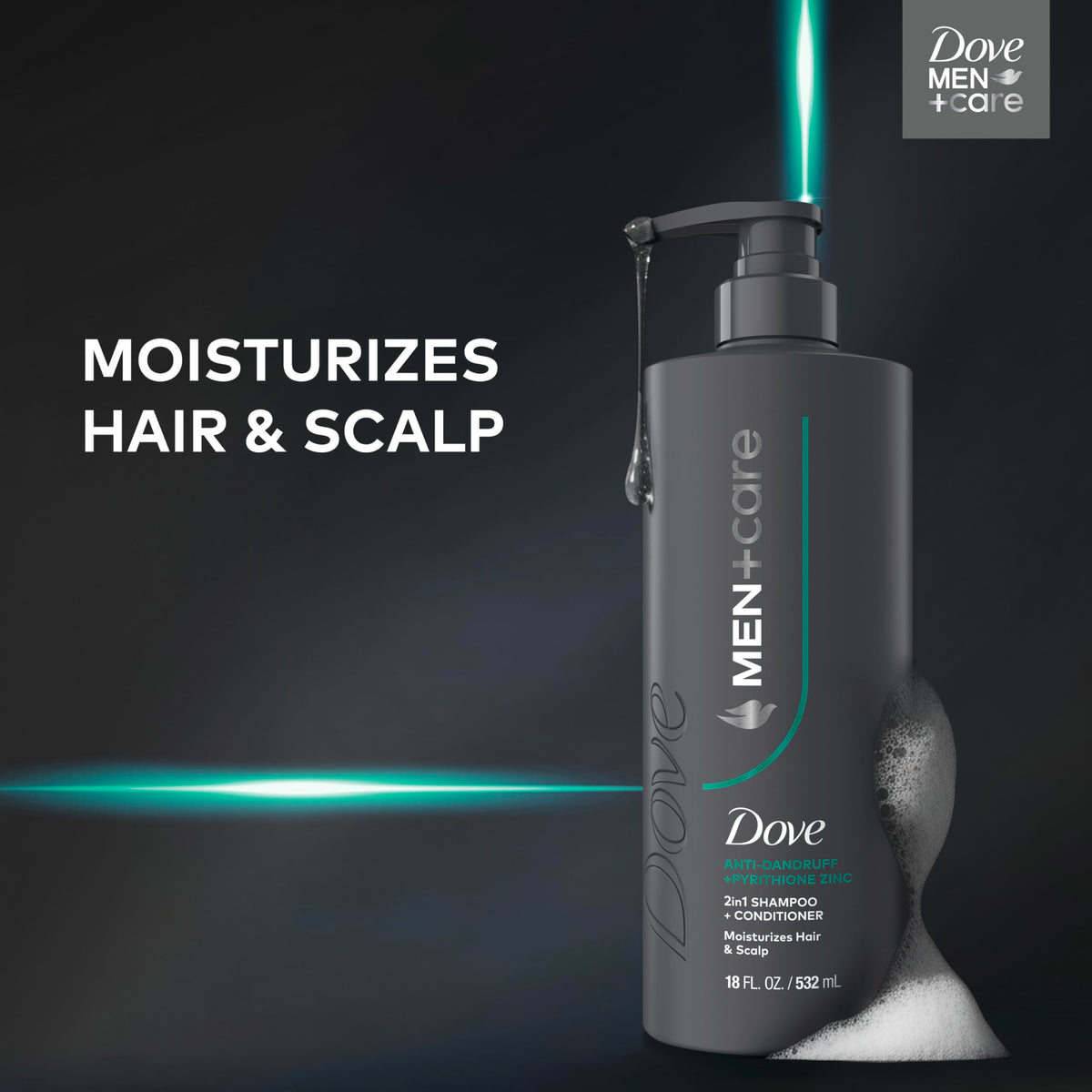 DOVE MEN + CARE 2-in-1 Shampoo + Conditioner Dandruff Defense packaging