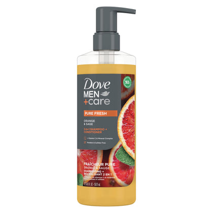 DOVE MEN + CARE 2-in-1 Shampoo + Conditioner Pure Fresh front view
