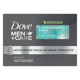 DOVE MEN + CARE 3-in-1 Cleanser Bar Blue Eucalyptus front view