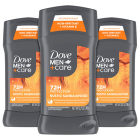 DOVE MEN + CARE Antiperspirant Deodorant 3 Pack Rustic Sandalwood front view