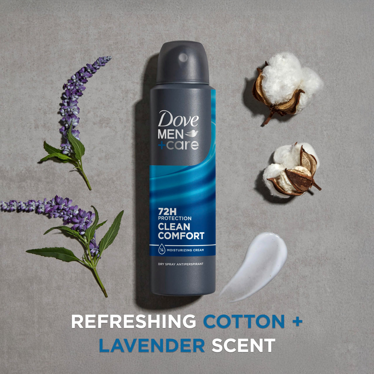 DOVE MEN + CARE Antiperspirant Deodorant Dry Spray Clean Comfort packaging