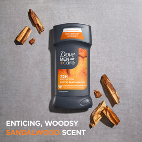 DOVE MEN + CARE Antiperspirant Deodorant Rustic Sandalwood application