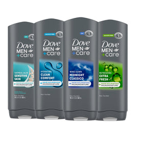 DOVE MEN + CARE Body Wash 4 count pack front view