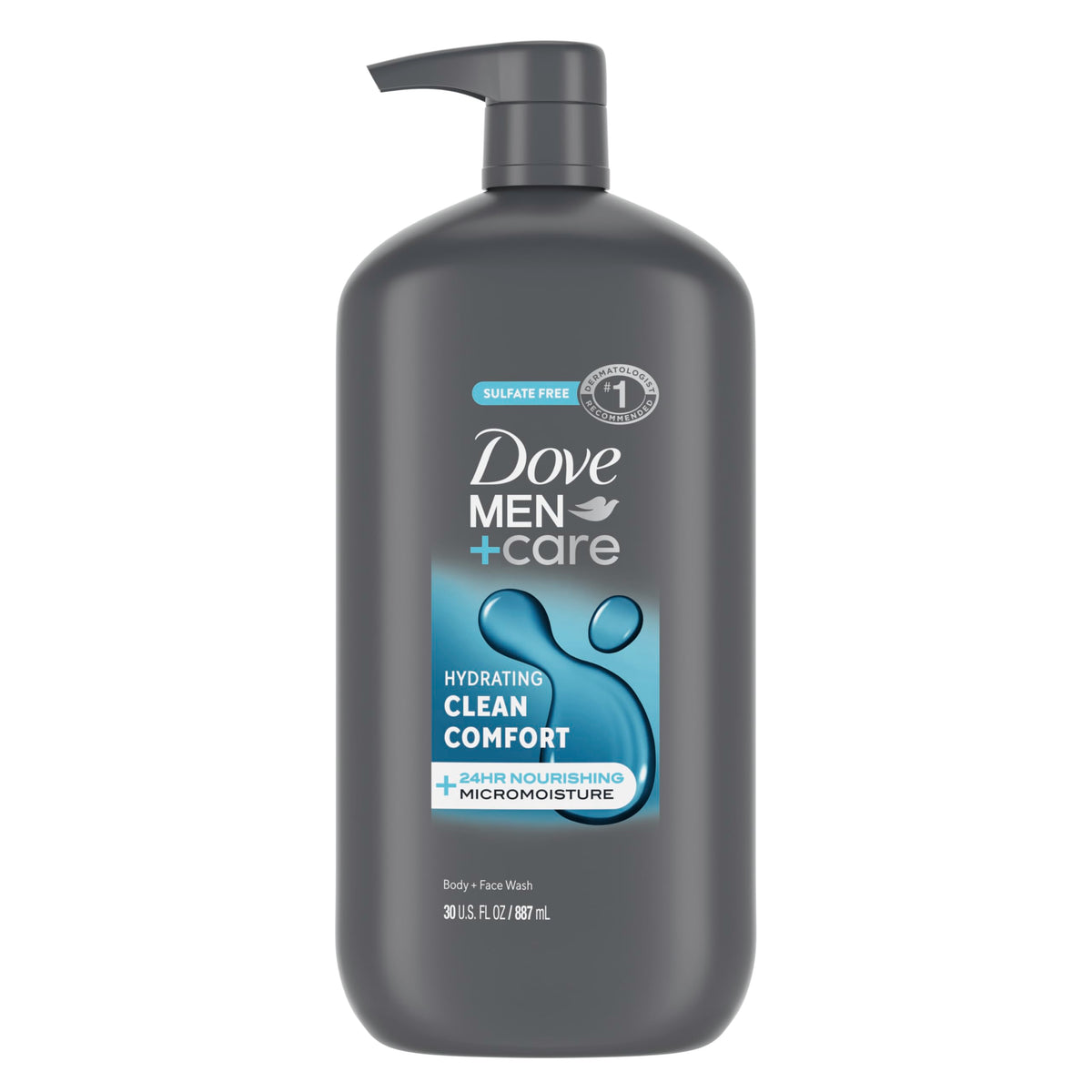 DOVE MEN + CARE Clean Comfort Body Wash 30 oz front view