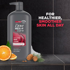 DOVE MEN + CARE Exfoliating Deep Clean Body Wash 30 oz back view