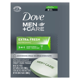DOVE MEN + CARE Extra Fresh Bar close-up showing texture