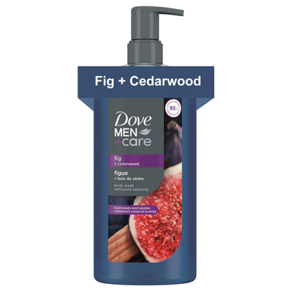 DOVE MEN + CARE Fig + Cedarwood Moisturising Body Wash 26 oz front view