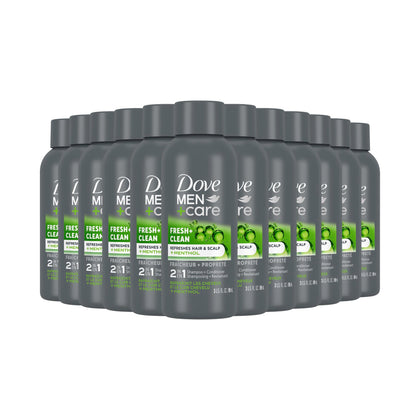 DOVE MEN + CARE Fortifying 2 in 1 Shampoo and Conditioner 3 oz front view