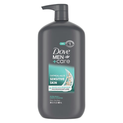 DOVE MEN + CARE Sensitive Skin Body & Face Wash 30 oz front view