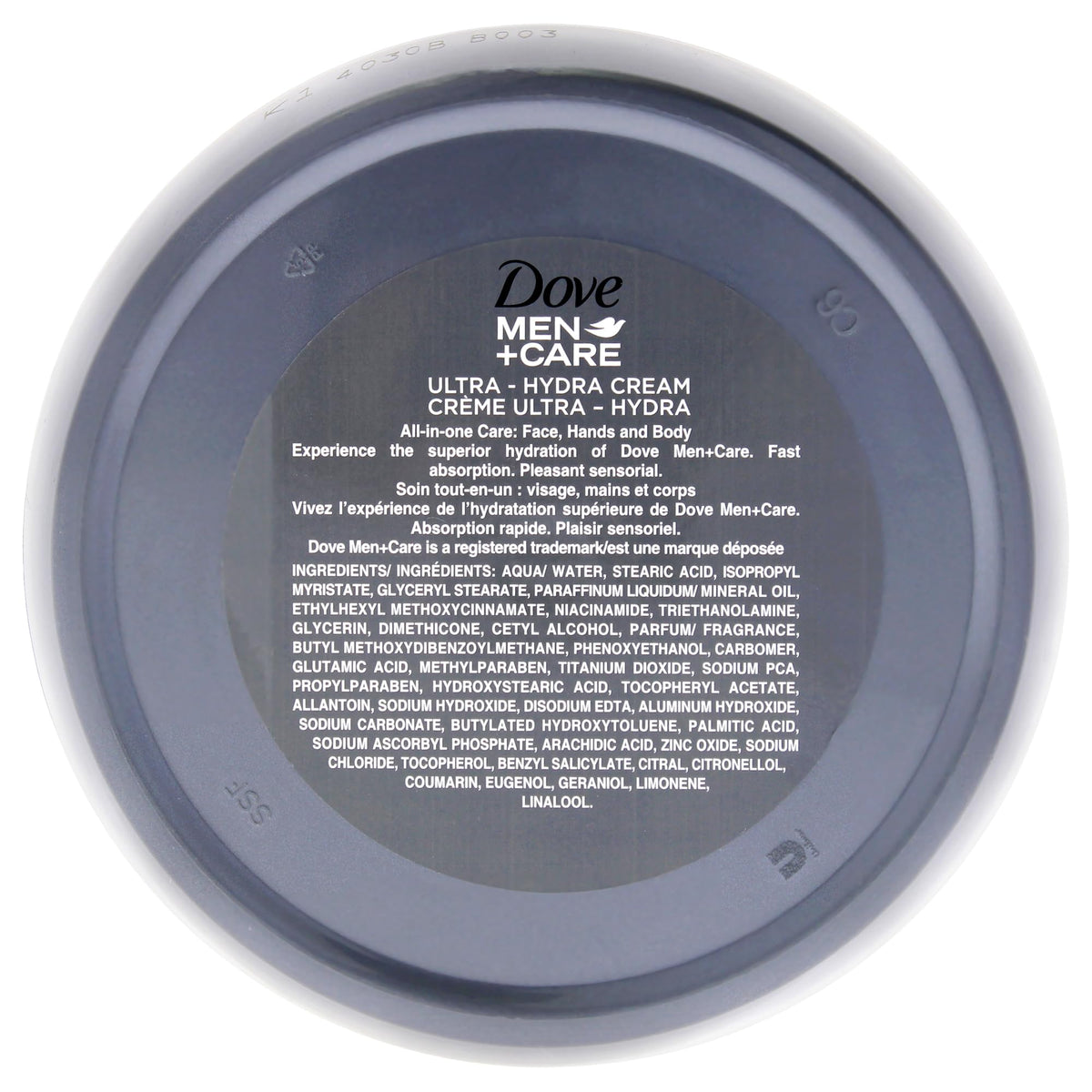 Dove Men+Care Ultra Hydra Cream 181g packaging side view