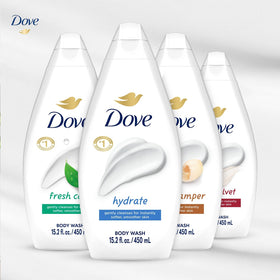 Dove Moisturizing Body Wash variety pack with squeeze bottles