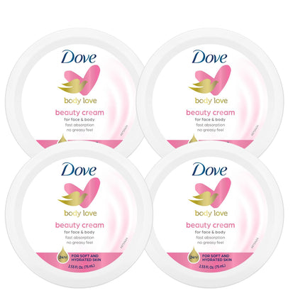 Dove Nourishing Body Care Beauty Cream front view with jar lid