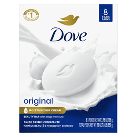 Dove Original Beauty Bar Soap 8 Count packaging front view
