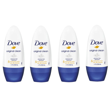 Dove Original Clean Roll On Deodorant packaging front view
