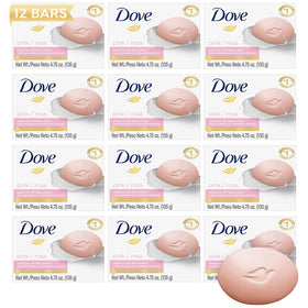 Dove Pink Beauty Bar 12-Pack, front view with packaging