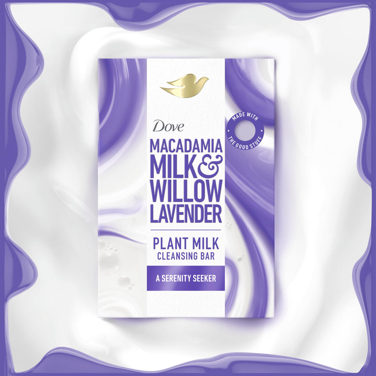 Dove Plant Milk Cleansing Bar in a bathroom setting