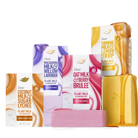 Dove Plant Milk Cleansing Bar Soap Variety Pack front view