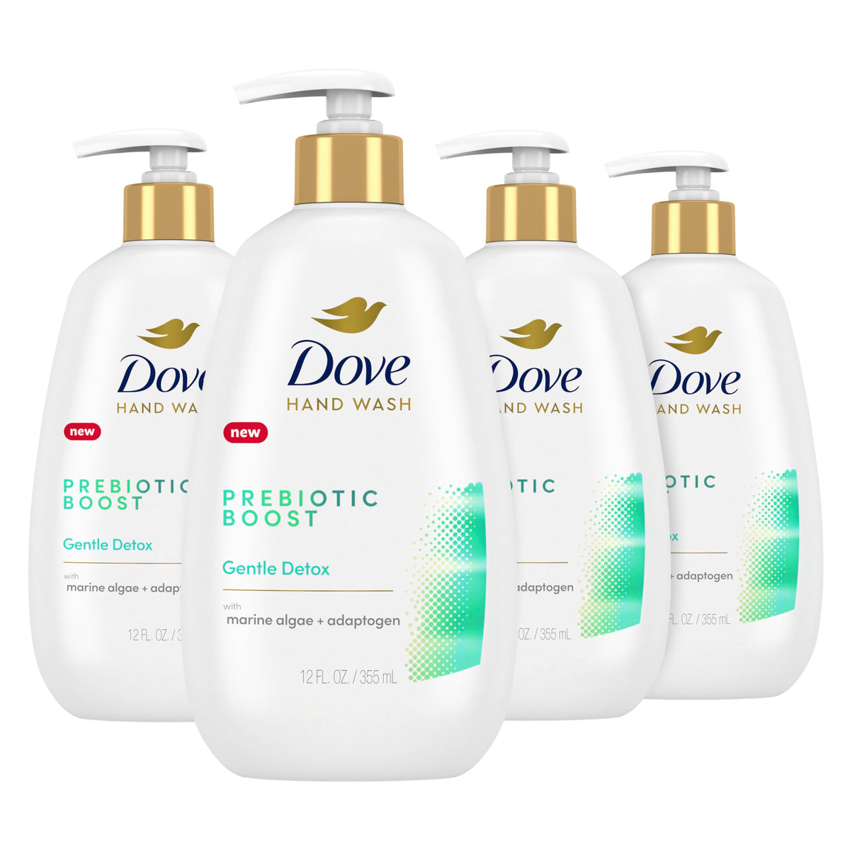 Dove Prebiotic Hand Wash 4 Count packaging front view