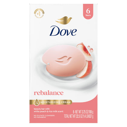 Dove Rebalancing Beauty Bar Soap 6 Count packaging front view