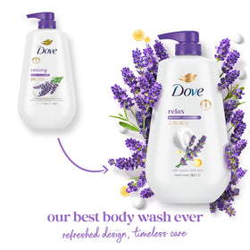 Dove Relax Lavender Body Wash 30.6 oz side view