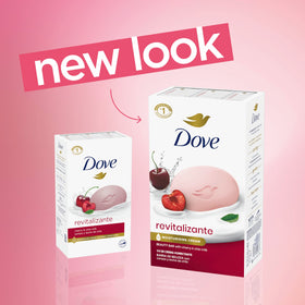 Dove Revitalizing Beauty Bar Soap 6 Count Cherry & Chia Milk bars stacked