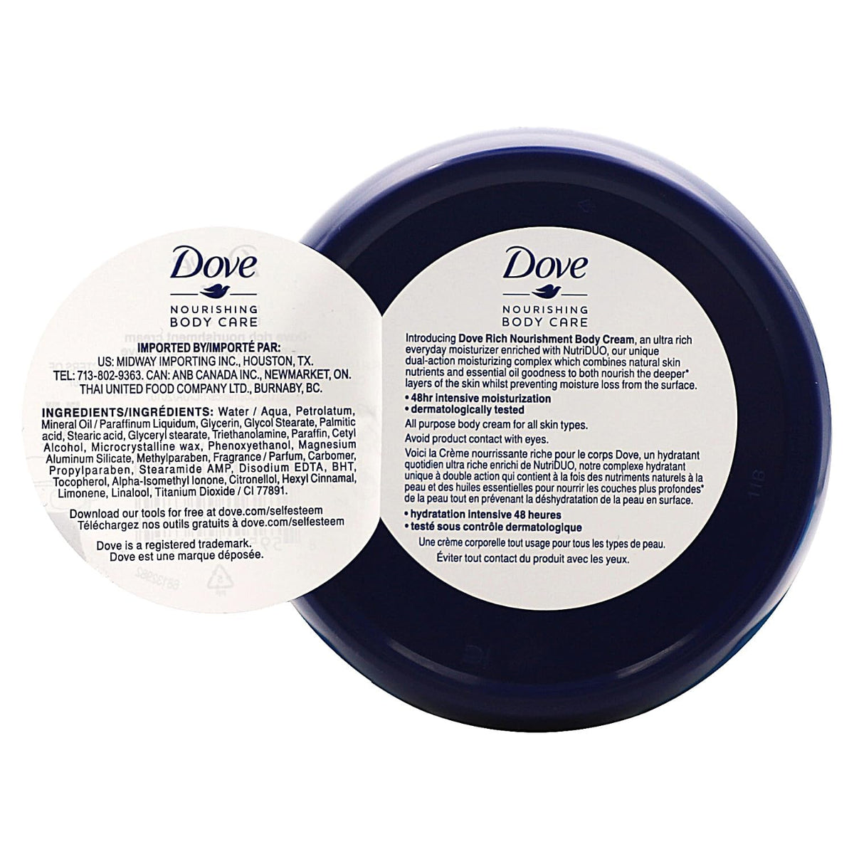 Dove Rich Nourishment Cream jar close-up