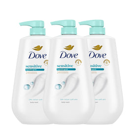 Dove Sensitive Skin Body Wash 3 Count packaging front view