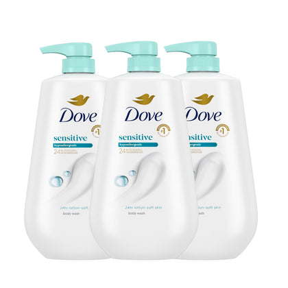 Dove Sensitive Skin Body Wash 3 Count packaging front view