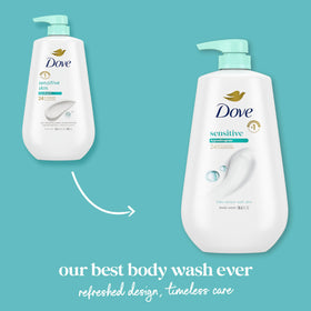 Dove Sensitive Skin Body Wash in use on skin