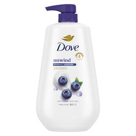 Dove Unwind Body Wash Blueberry & Moon Milk 30.6 oz front view