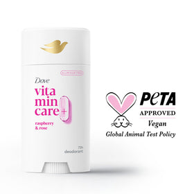 Dove VitaminCare+ Aluminum Free Deodorant Stick Raspberry & Rose ingredients