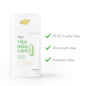 Dove VitaminCare+ Green Tea & Sakura Deodorant Stick packaging