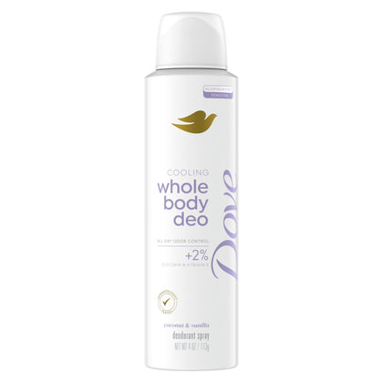 Dove Whole Body Deo Coconut & Vanilla Spray front view