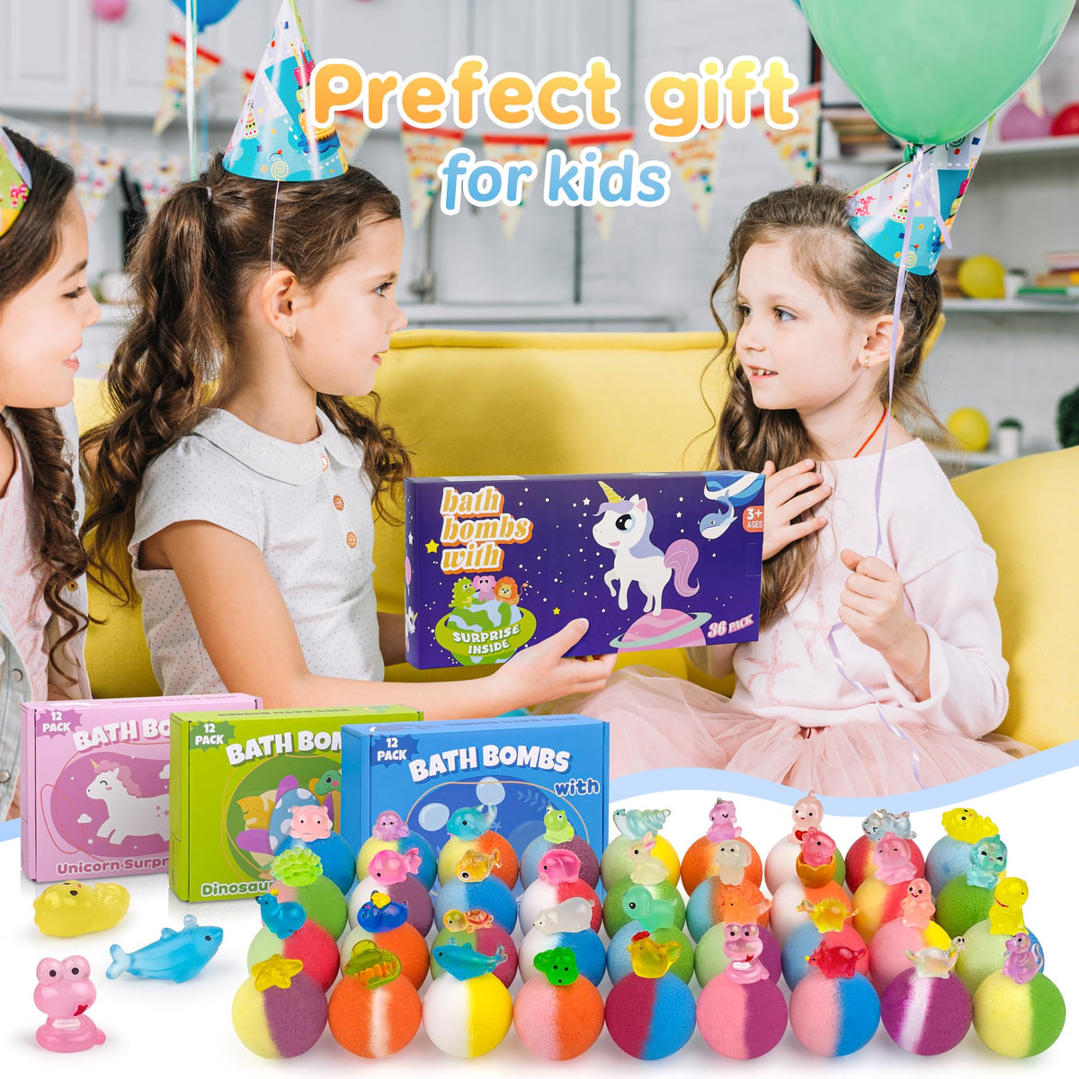 DOVIPE bath bomb packaging with toy surprise