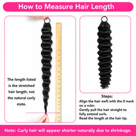 Dowstalgirl crochet hair displayed with styling tools