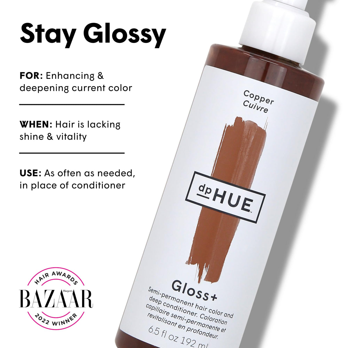 dpHUE Gloss+ Copper Colour Glaze 6.5 fl oz back view
