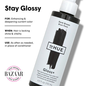 dpHUE Gloss+ Dark Brown Hair Colour Glaze back view