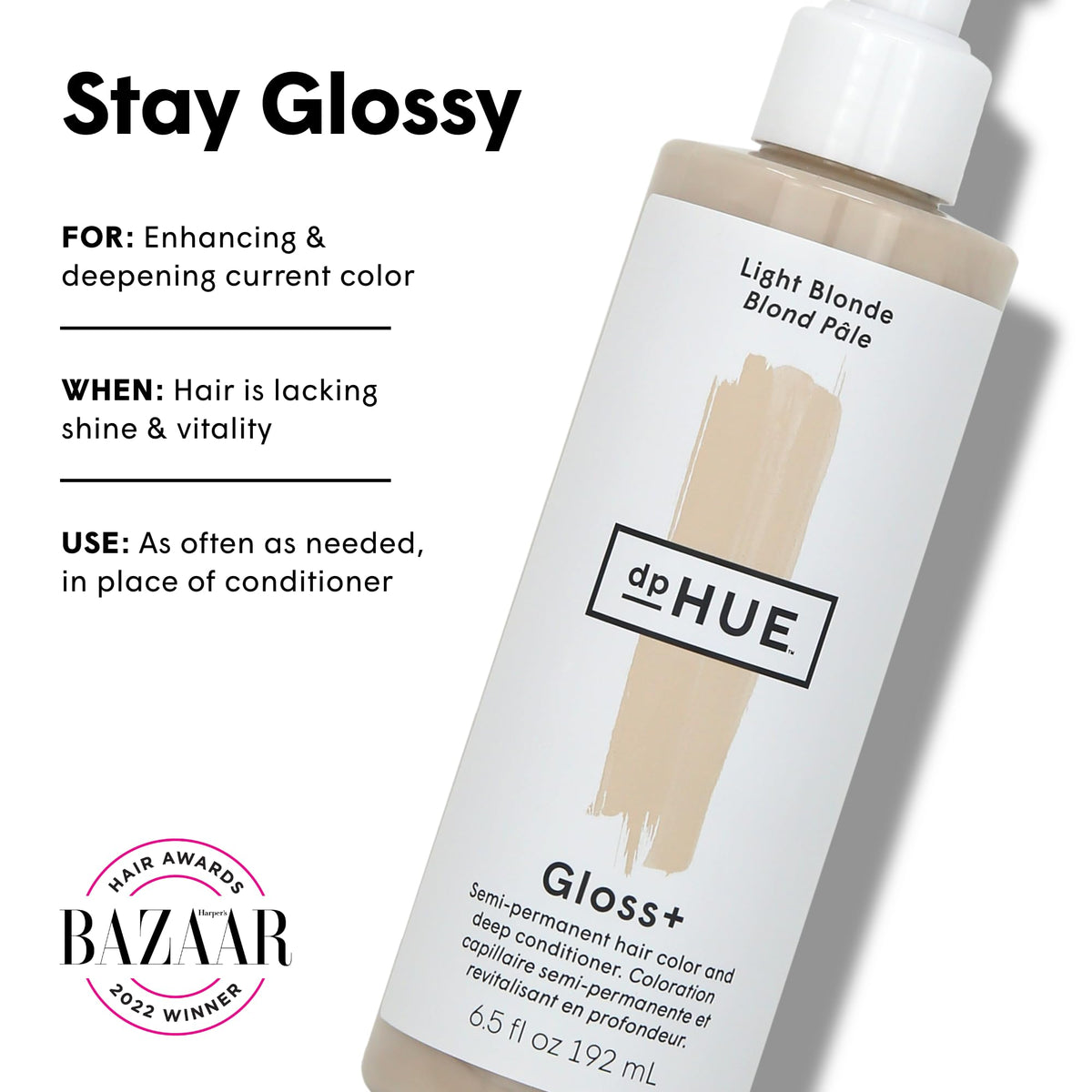 dpHUE Gloss+ Light Blonde Colour Glaze 6.5 fl oz side view