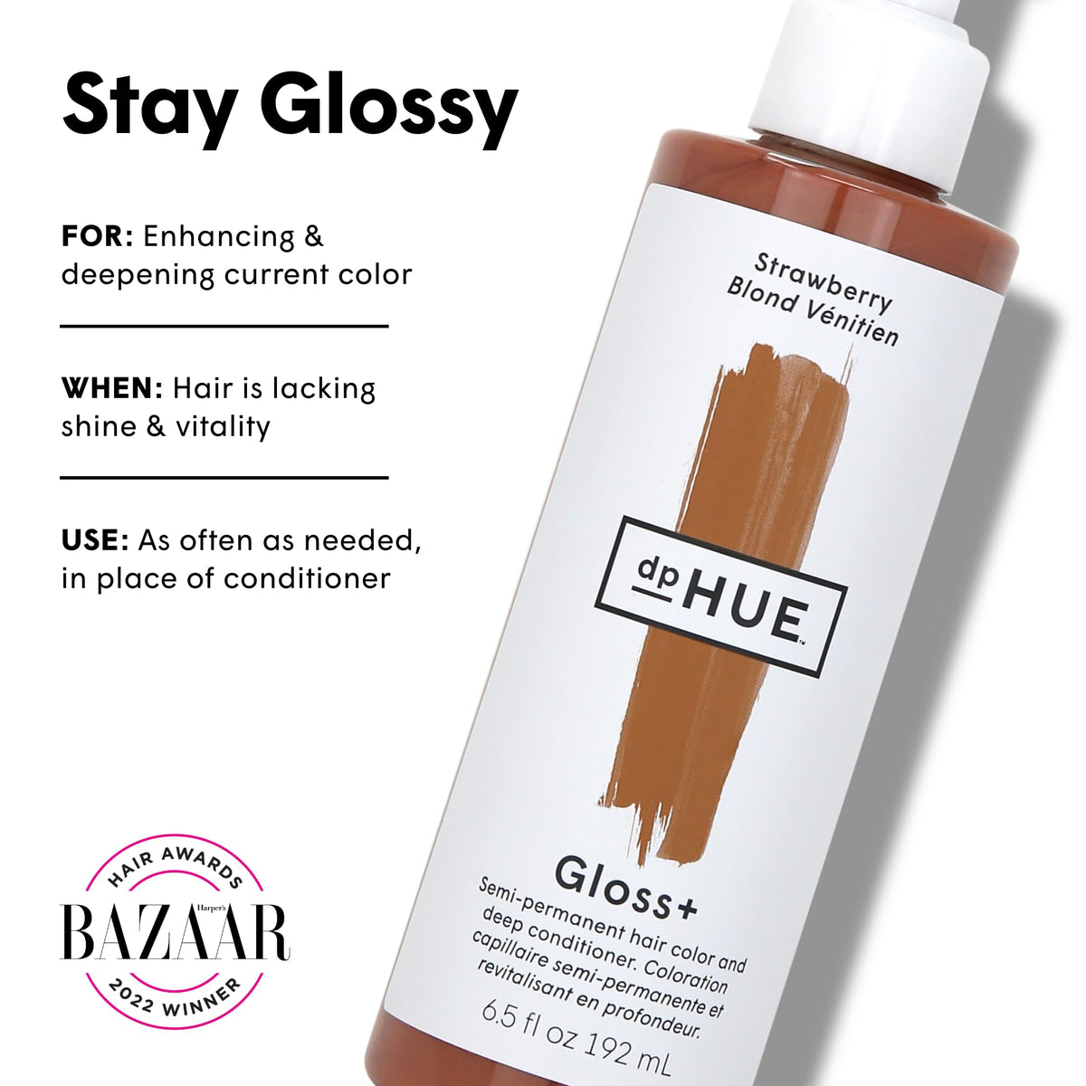 dpHUE Gloss+ Strawberry Colour Glaze 6.5 fl oz packaging