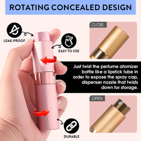 DPLASKA refillable perfume bottles in storage bag