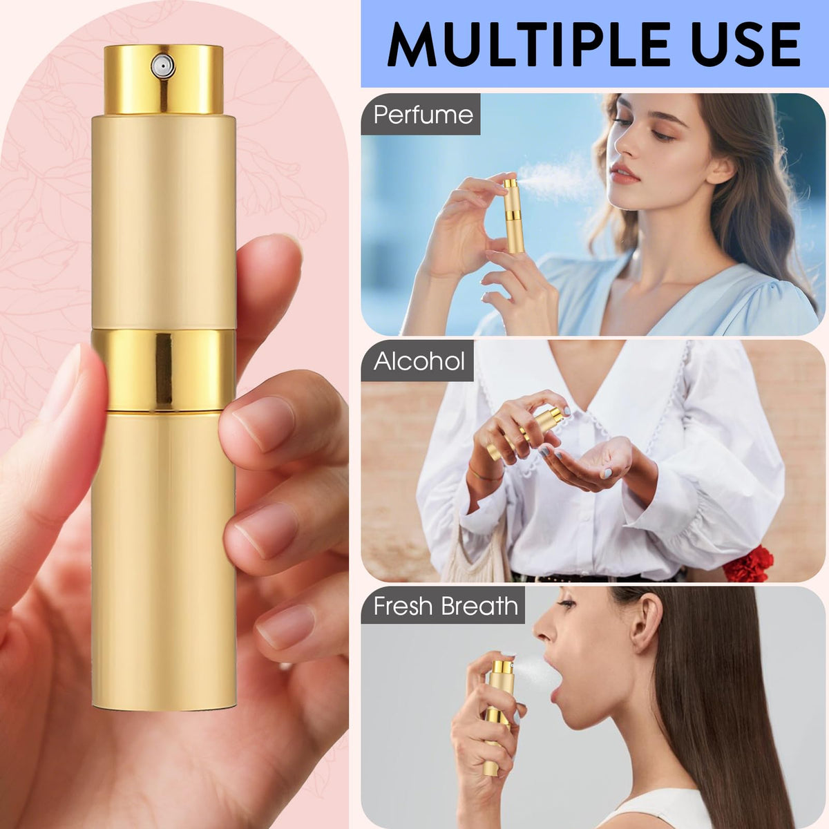 DPLASKA travel perfume atomizer set with included funnels and tools
