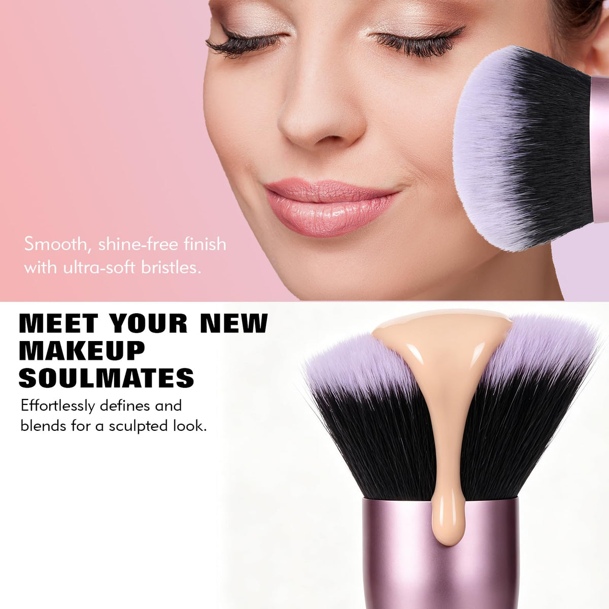 dpolla Dual-Ended Foundation Brush angled end for precise application