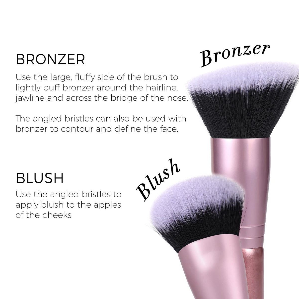 dpolla Dual-Ended Foundation Brush displayed on a vanity