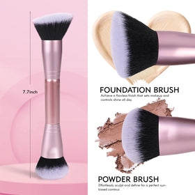 dpolla Dual-Ended Foundation Brush in rose gold finish