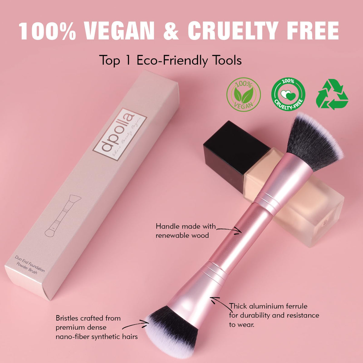 dpolla Dual-Ended Foundation Brush with packaging