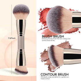dpolla Dual-Ended Makeup Brush close-up of synthetic fibres