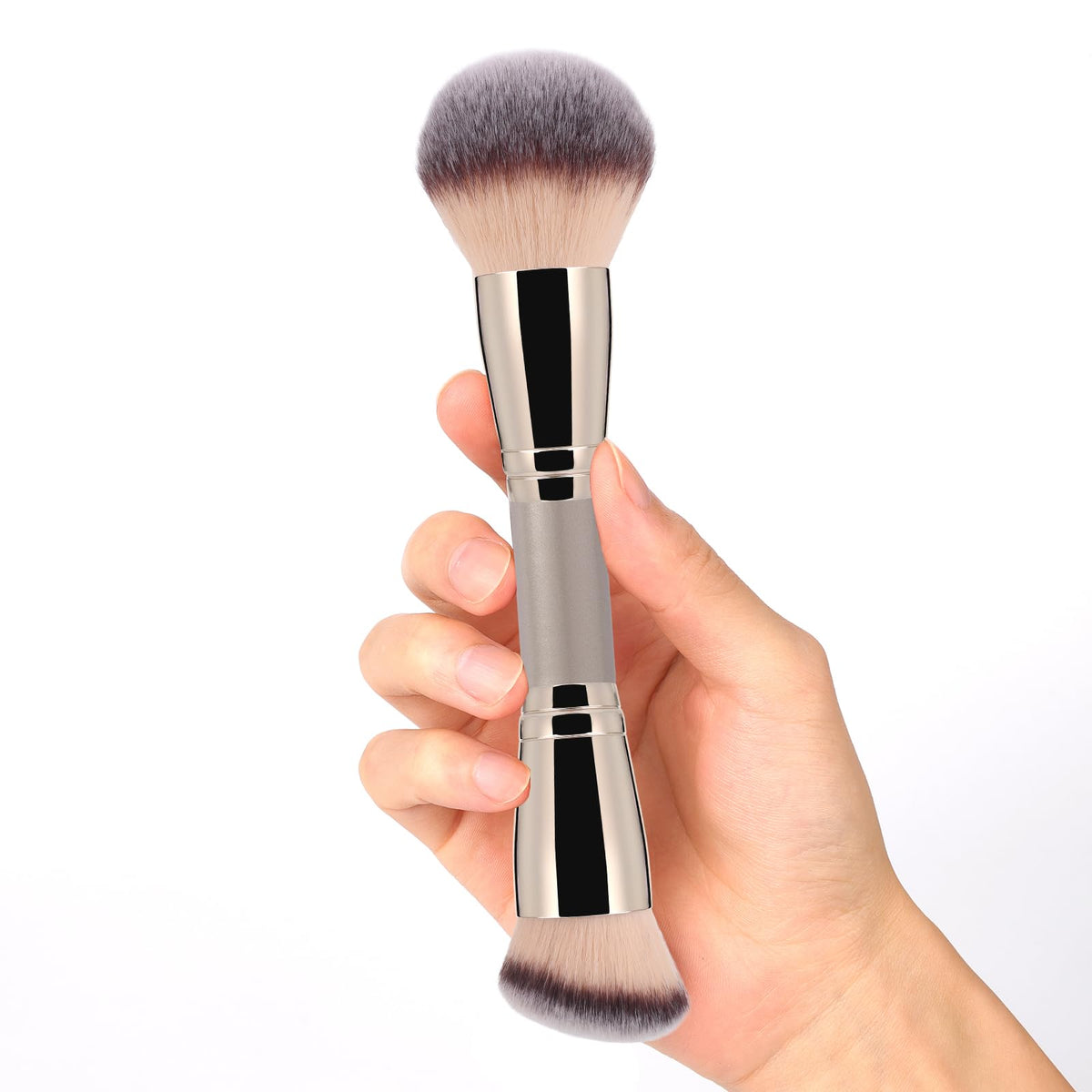 dpolla Dual-Ended Makeup Brush round and angled heads