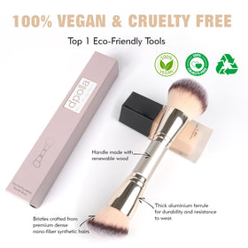 dpolla Dual-Ended Makeup Brush side view showing both ends